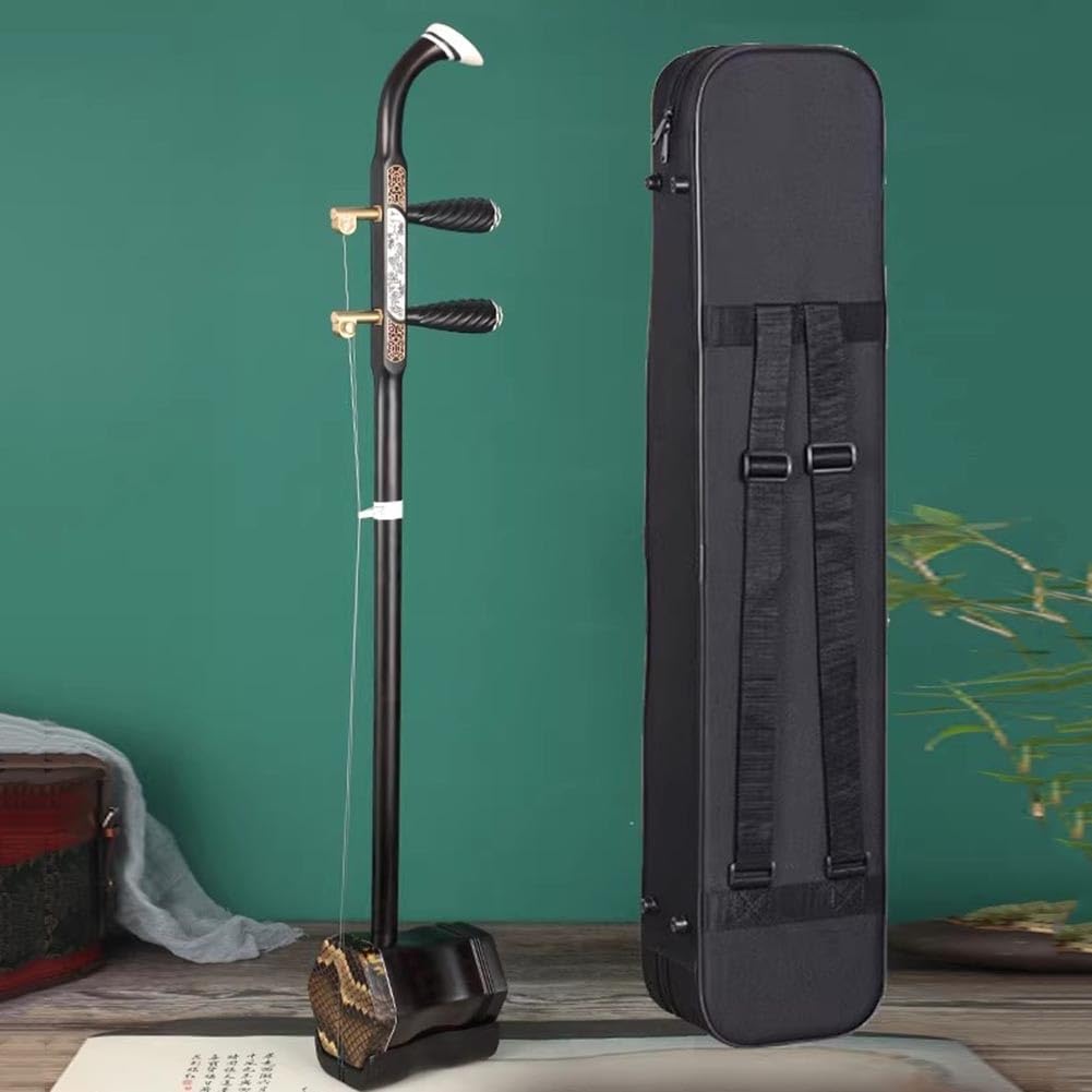Erhu In Legno Di Sandalo Nero Per Musicisti Esperti, Erhu Professionale In Ebano Strumento Musicale Cinese A Due Corde (violino/fiddle) Con Accessori Inclusi(Bone carving,Mechanical shaft)