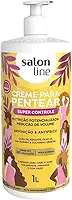 Salon Line, Creme de Pentear, Super Controle, Vegano - Para Cabelos Ondulados, Cacheados e Crespos, 1 L