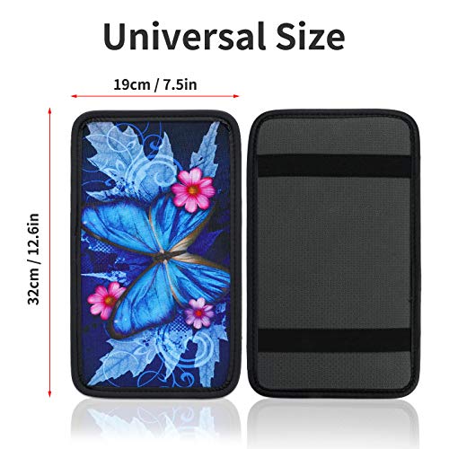 Mioloe Butterfly Center Console Pad, Universal Car Armrest Cover, Soft Comfort Armrest Cover Seat Box Protector Fit for Most Vehicle, SUV, Truck, Car, with Stylish Pattern Printed - Thumbnail 3