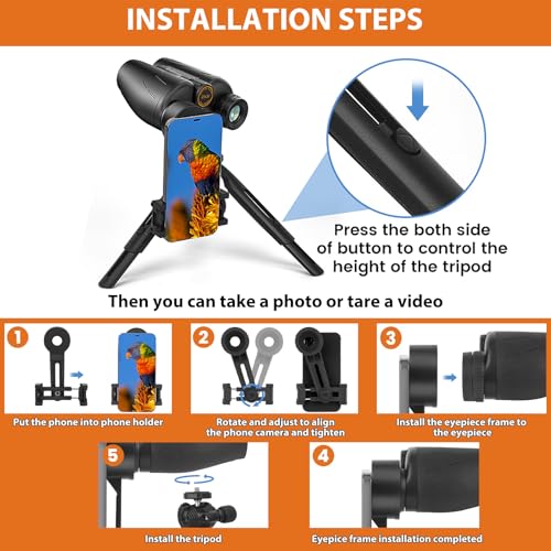 Image of HD Binoculars 25x30 for Adults with Phone Adapter,Tripod and Tripod Adapter,Waterproof Binoculars for Bird Watching,Hiking,Travel and Sport Games