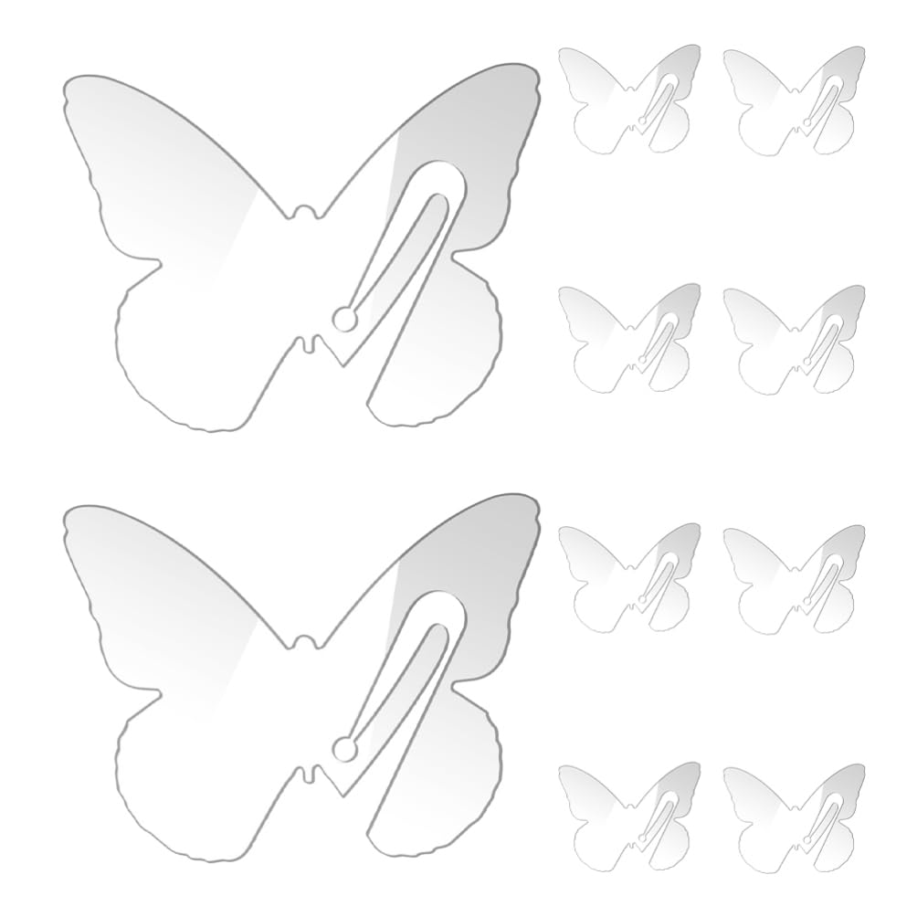 PRETYZOOM Acrylic Drink Tags 10pcs Butterfly Acrylic Wine Glass Charms Clear Name Tags for Stem Glasses Christmas Birthday Wedding Wine Tasting Party Favors