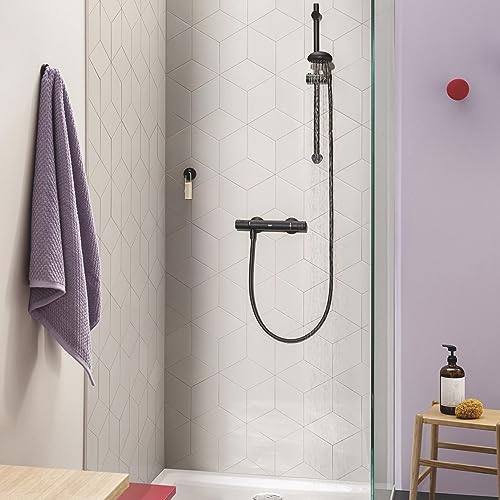 GROHE Precision Start, Exposed Thermostatic Shower Mixer (Wall-Mounted, Water-Saving, Safety Button at 38°C - Image 4