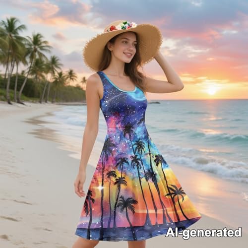 Image of Hawaii Matching Couple Outfits Husband and Wife Clothing Fashionable Mens Casual Shirts Hawaii Dress with Soft Fabric