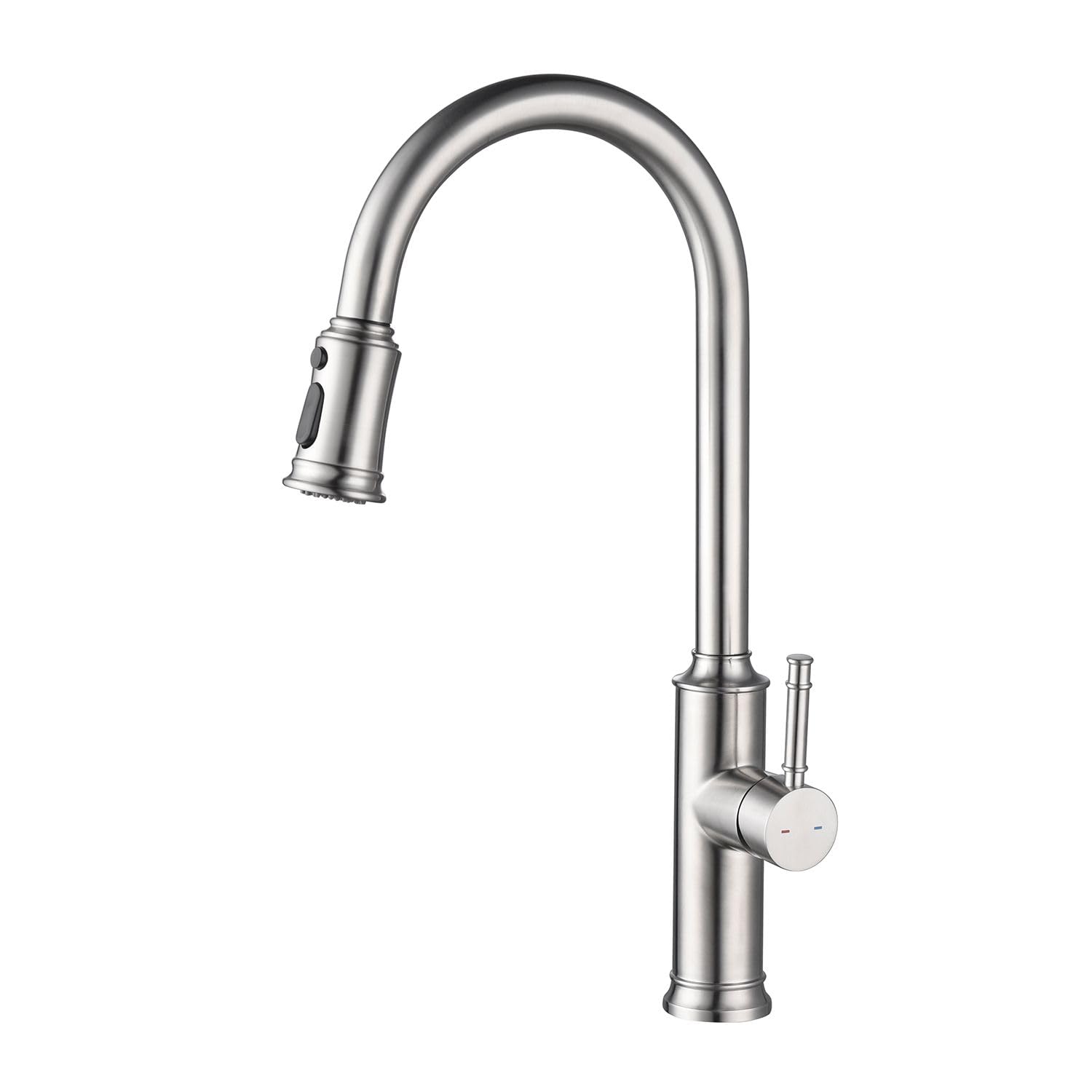 COSZWQDP Elegant Single Handle Pull Down Kitchen Faucet for Effortless Style and Functionality Sleek Stainless Steel Finish