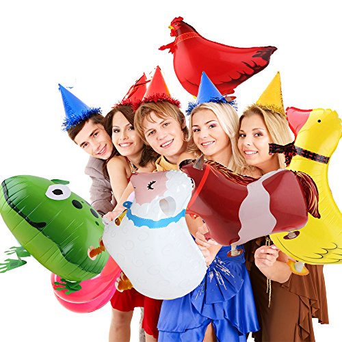 Sotogo 10 Pieces Walking Animal Balloons Pet Balloons Farm Animal Balloon Toys Air Walkers For Kids Gift Birthday Party Decor #TOP3