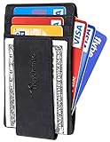 Travelambo Money Clip Front Pocket Wallet Slim Minimalist Wallet RFID Blocking (Black Classic)