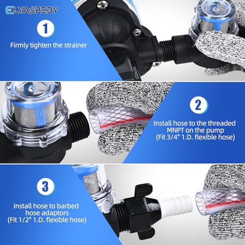 Image of 2026 Upgraded 2088-554-144 /2088-403-144 RV Fresh Water Pump,12V 3.5GPM Self-Priming Diaphragm Water Pump,45PSI,Includes Pressure Switch and Detachable Filters,No Noise, for RV, Marine, Yacht, Caravan