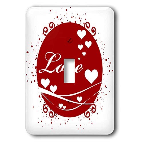 Interrupteur à baïonnette Red Hearts 3dRose décoratif et facile à installer - 2