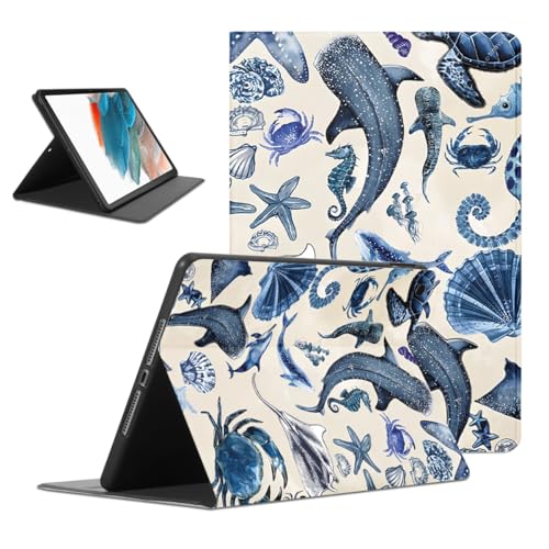 Étui pour tablette Samsung Tab A8 idéal pour la maison et les voyages motif océan