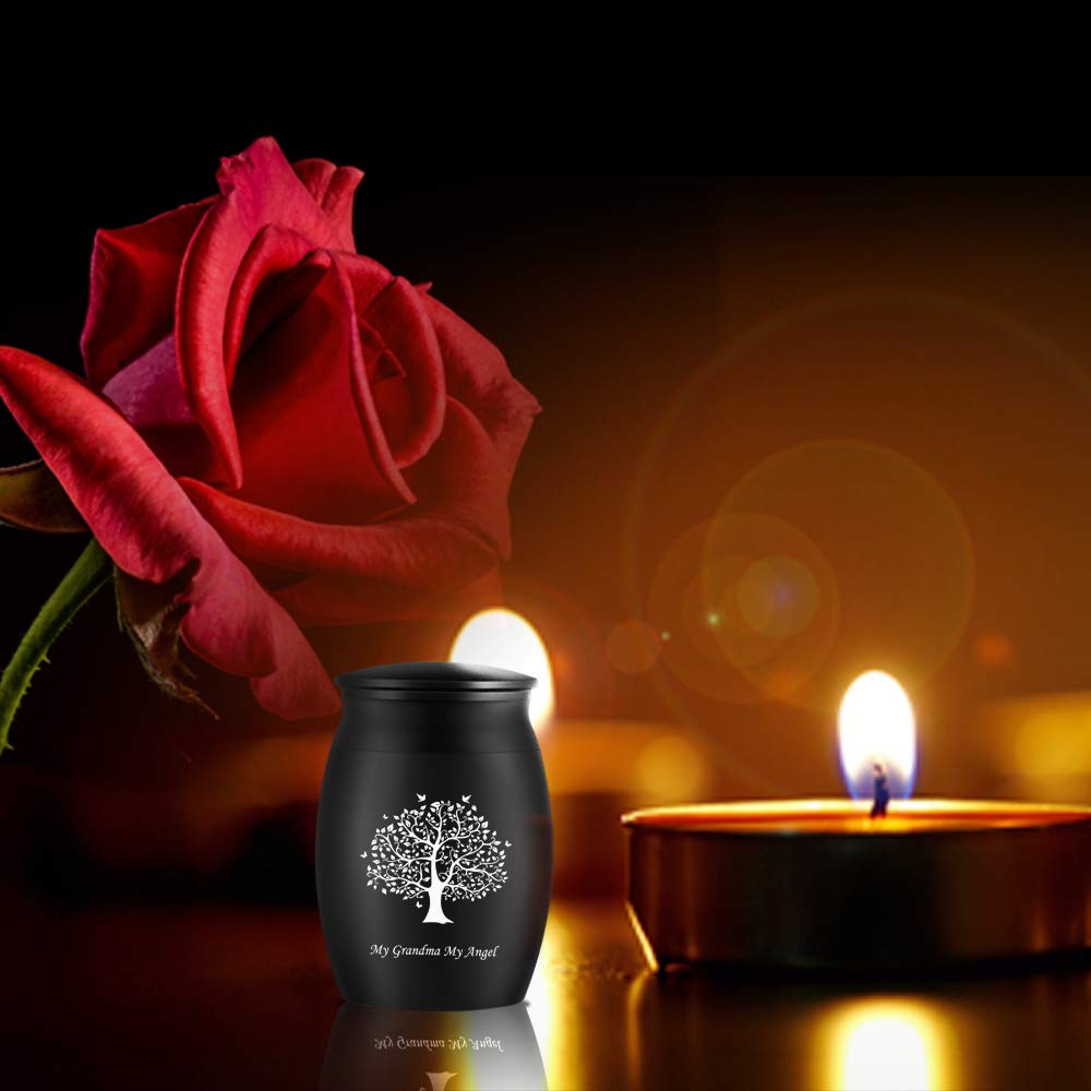 Urns for Grandma Ashes, 1.6“ High Small Cremation Urn for Funeral, Tree of Life Decorative Urns, Handcrafted Keepsake Urn for Family for Sharing, A Peaceful Classic Mini Urn to Honor Your Loved