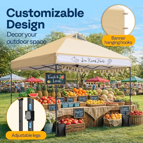 Image of VIVOHOME 10x10ft Pop Up Canopy Tent One Push Setup