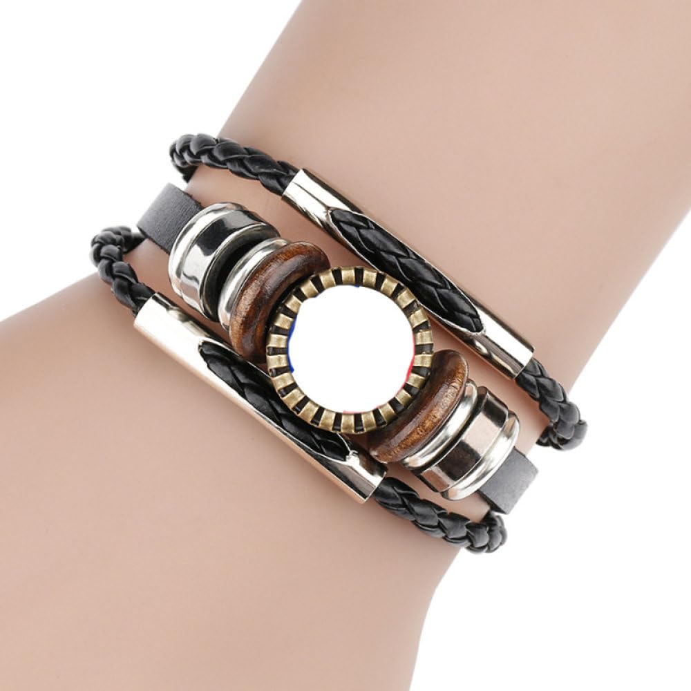 Armband Mit Italienischer Flagge - Elastisches Leder-Armband Für Herren & Damen