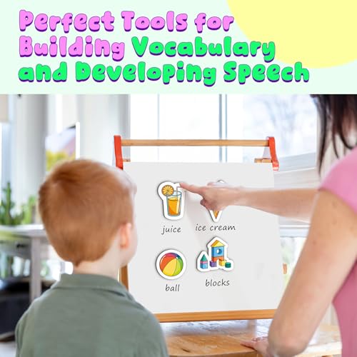 PraxiKidy 50 First Words Fridge Magnets for Toddlers,Refrigerator Magnets for Kids Baby Reading Speech Therapy Learn to Read Educational Learning Magnetic Toys for Whiteboard Preschool Homeschool — view 6