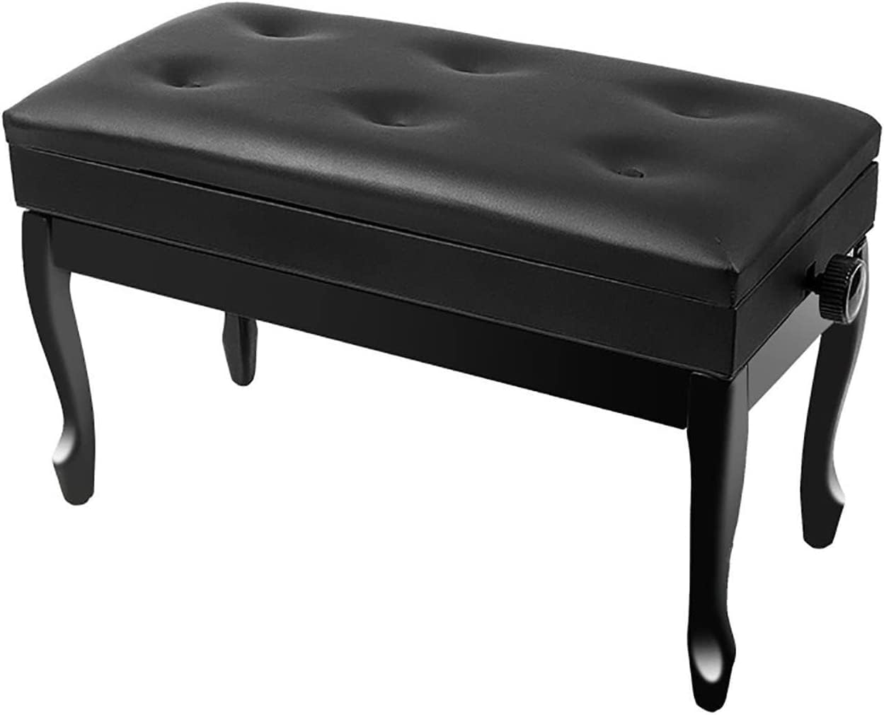 Familienbankett-Klavierhocker, Duett-Bank, Keyboard-Hocker mit hydraulischem Hebefach und verstellbarer Höhe, Schwarz (76 x 39 x 48, 58 cm)