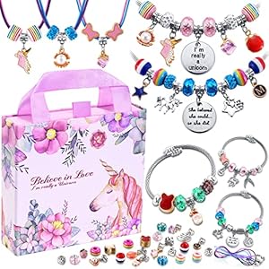 COO&KOO Charm Bracelet Making Kit, Jewelry Making Supplies Mermaid Unicorn Gifts for Teen Girls Crafts for Girls Ages 8…