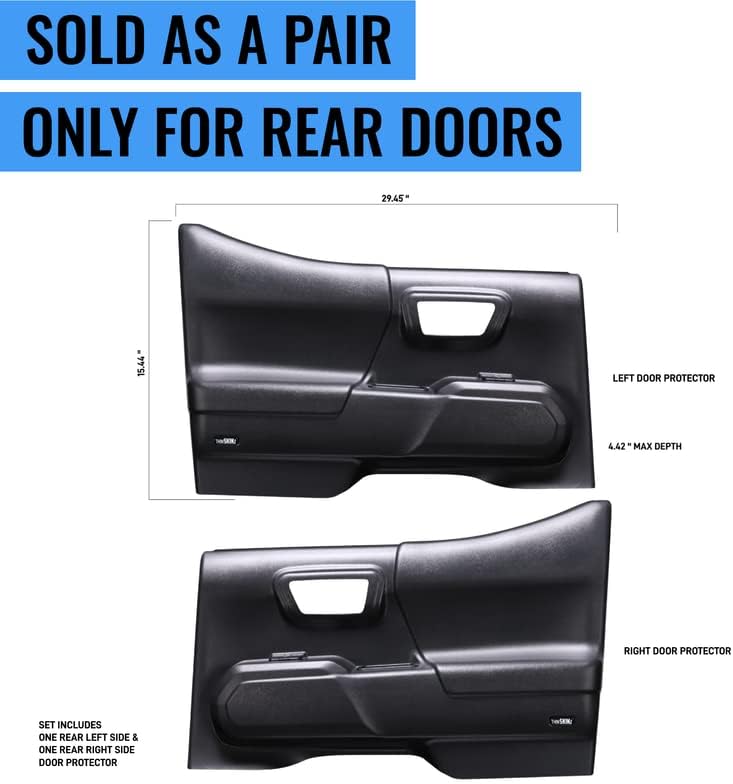Access - Rear Interior Car Door Protectors - Durable ABS Protection - Guard for Dog Scratches, Tears and Bumps - Compatible with Toyota Tacoma 3rd Gen - Matte - Pair