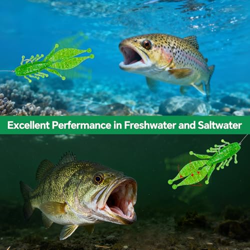 Image of Clearance Bionics-Designed Durable Soft Plastic Fishing Lures Kit with Bonus Accessories, 3 /4 /5 /6 Inch, 9-Type Lifelike Swimbaits in One Gear Set Included Tackle Box for Bass