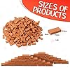 Civaner 350 Pcs Mini Bricks for Landscaping Building Construction Wall Bricks Small Miniature Tiny Clay Model for Crafts Fake Blocks for DIY Dollhouse Christmas Village Garden, 1/35 Scale(Red) #1