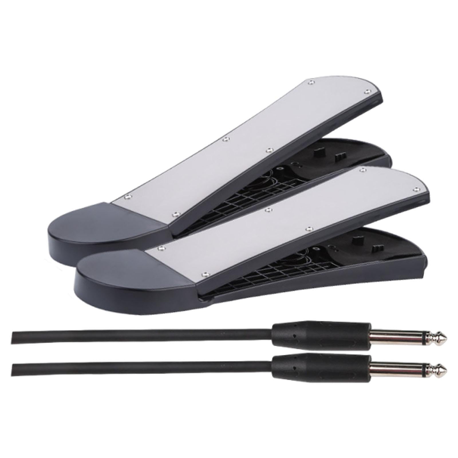Drum Pedal Pedale Pratico per Batteria Digitale Pad Foot Trigger con Cavo Pedale Accessorio in Metallo Pp Adatto per Esercizi Pratica Musicale, 2 Pezzi