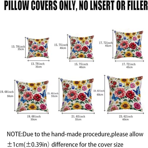 Housse coussin 75x75cm imperméable double face en velours à fleurs - 6