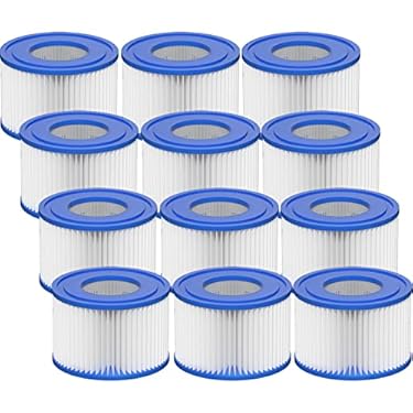 AMAZON - Vickmons Type VI Hot Tub Filter Cartridge Compatible with Lay-Z-Spa, Coleman SaluSpa 90352E, 58323E, 58323 Swimming Pool Pump (12 Pack)