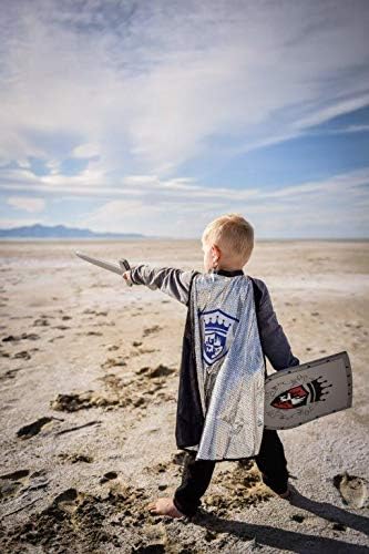 Little Adventures Foam Pretend Play Toy Shield & Sword Set (Blue Knight) - Image 3