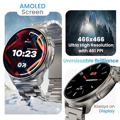 GOBOULT Newly Launched Crown R Pro Smart Watch 1.43''HD AMOLED, Bluetooth Calling, Working Crown, Zinc Alloy Frame, 600 Nits Brightness, AI Voice... - Image 4
