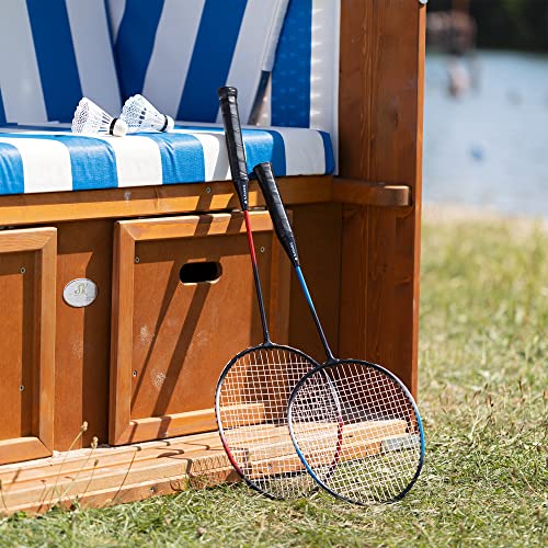 Navaris Family Badminton Set - Badminton Kit with 2 Rackets for Adults | 2 Rackets for Children | 3 Shuttlecocks | Carrying Bag - Junior and Adult - Image 6