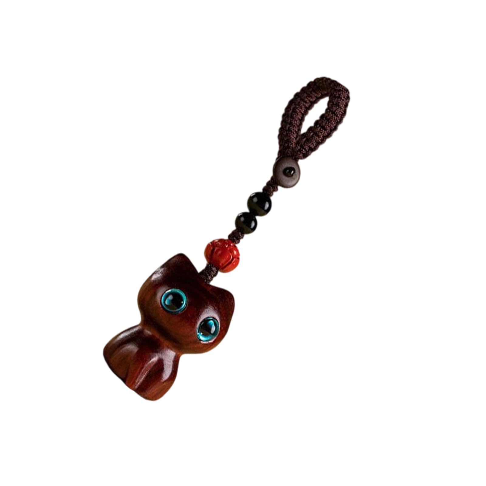 XINYIN Handcraft Ebony Keychain Auspicious Wooden Charm Keyring Handwoven Organiser Decoration Pendant Artistic Cloisonné Keychain