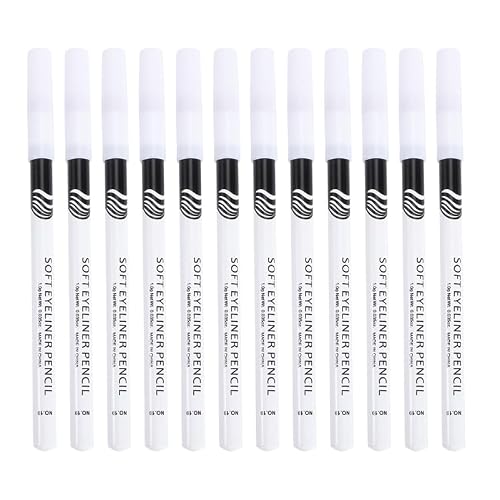 PACKOVE 24 Crayons Eyeliner Blanc Waterproof Femme Stylo Maquillage Yeux Précis Longue Tenue Pour Usage Quotidien Et Soirée