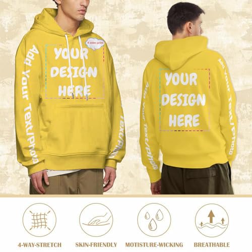 Custom Hoodies Personalized Sweatshirt Add Your Text Photo,Autumn Winter Custom Graphic Hoodie Pullover Hoodie for Women Men3