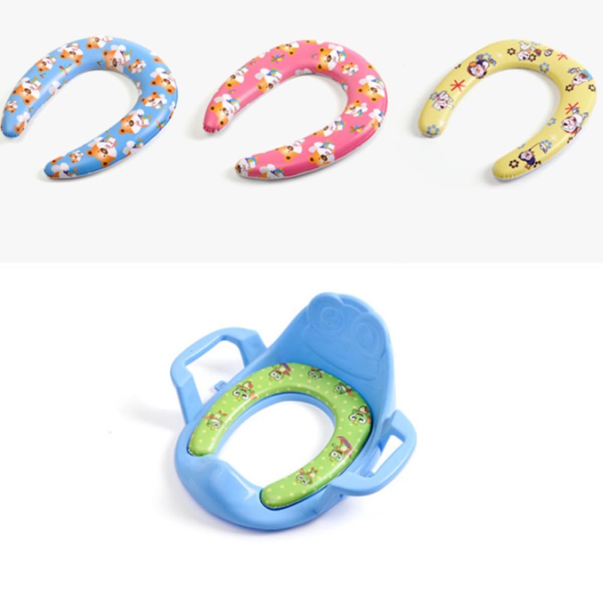 Asiento de Entrenamiento para Baño Infantil Cojín PVC 4 Piezas