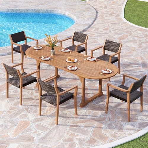 PHI VILLA 7-Piece Acacia Extendable Set