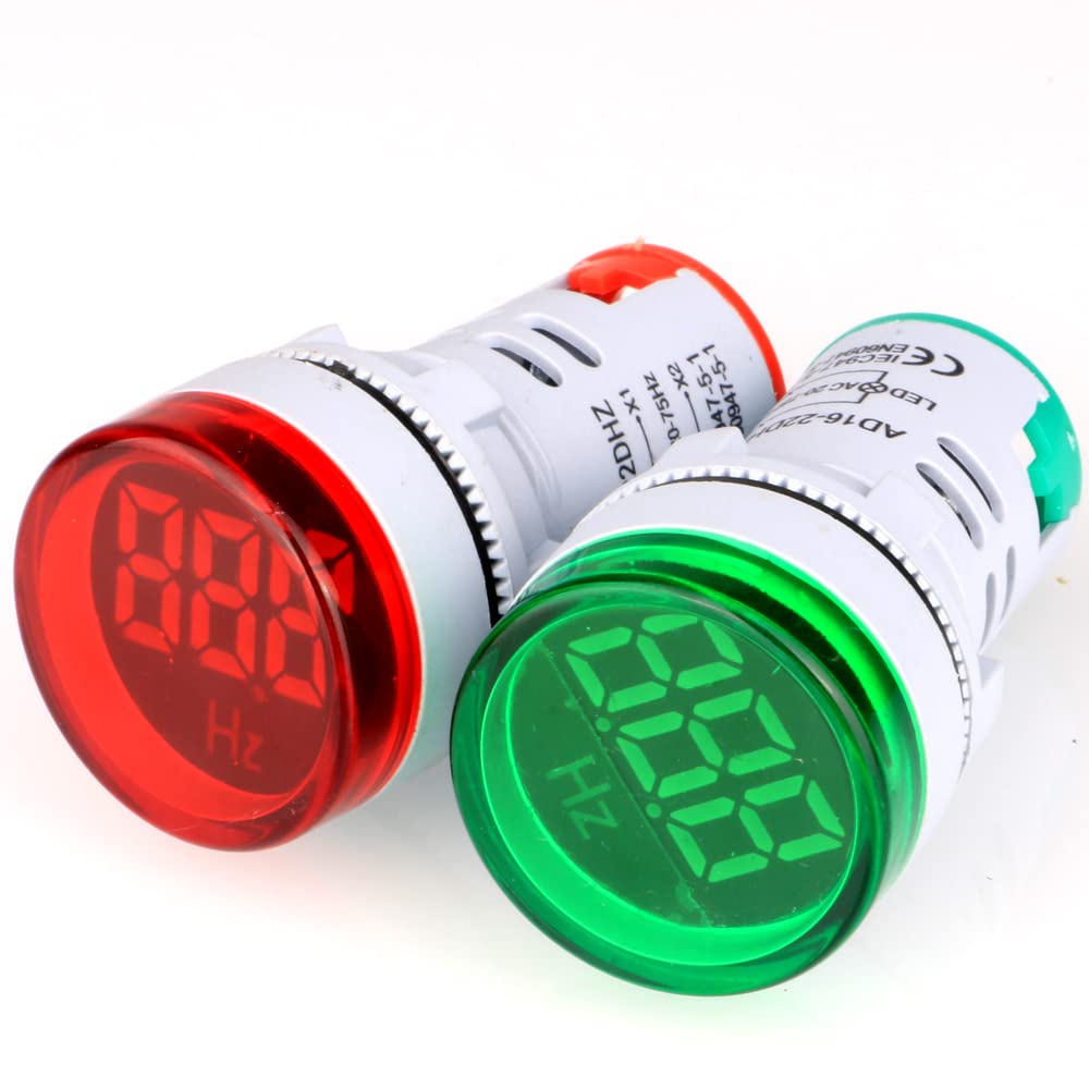 Gebildet Misuratore di Frequenza CA, 24-500 V CA 20-75 Hz Contatore di Frequenza 2 Pezzi Pannello Luminoso Indicatore LED Rosso Verde