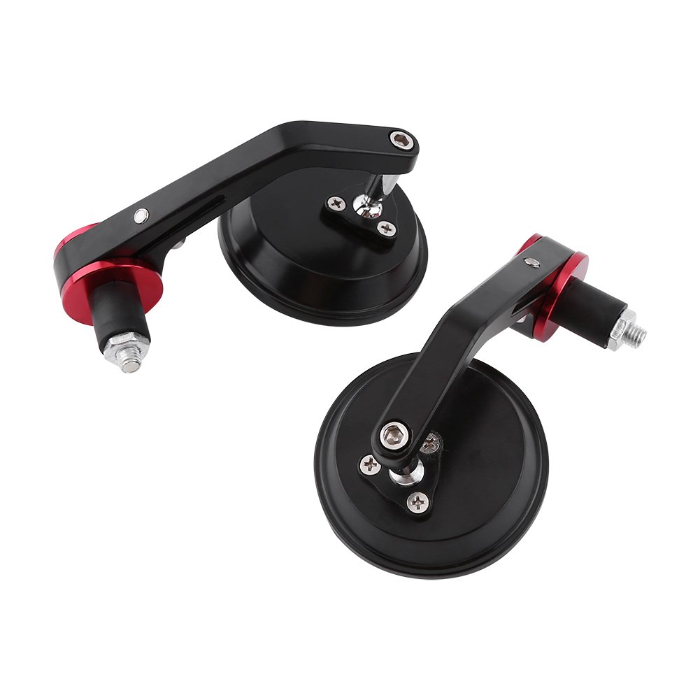 1 Coppia di specchietti retrovisori rotondi, laterali, in alluminio, per moto e bici, attacco 2,21 cm