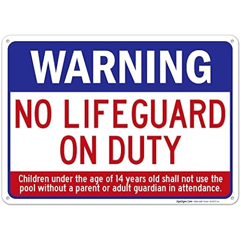 Sigo Signs No Lifeguard On Duty Sign Cover