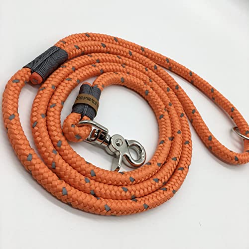Stevertau REFLECT ORANGE Set aus Tauleine und verstellbarem Halsband aus Biothane