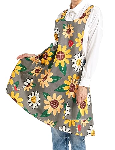 APRONNER Cozy Adjustable Cross Back Aprons for...