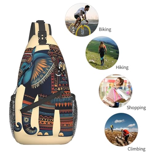 Mochila Crossbody Aztec Elephant Slim Ligera Negra miniatura 6