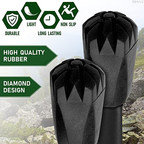 6 Pcs Hiking Pole Tips Hiking Accessories - Cane Rubber Tips Replacement Hiking Stick Grip Replacement Walking Cane Tips Hiking Poles for Hiking Gear - Camping Accessories Hiking Sticks Trekking Poles - Thumbnail 3
