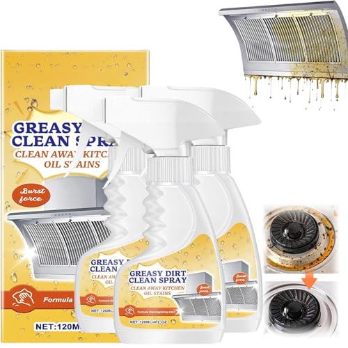 Rotateepic Foam Cleaner, Heavy Oil Stain Cleaner Kitchen, Multi-purpose Kitchen Heavy Oil Cleaners, Heavy Duty Degreaser for Pots, Pans, Countertops & Appliances (3)