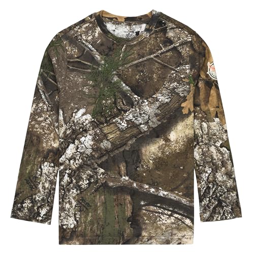 Realtree and Mossy Oak Authentic Youth Camouflage Pattern Long Sleeves Crewneck Tee Shirts for Kids