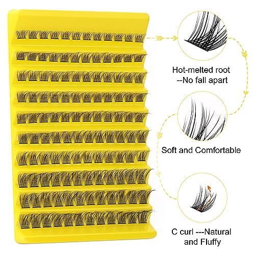 D Curl Lash Clusters Mix Individual Lashes Lash Extension Clusters 8mm 10mm 12mm 14mm 16mm DIY Lash Extensions Eyelash Clusters Thin Band By EMEDA (Cluster M02-mix) - Image 2