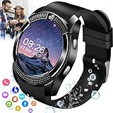 Burxoe Smart Watch for Android Phone,Smartwatch for Men Women,Smart Watch with Camera Bluetooth Watch Cell Phone Sim Card Slot Compatible Samsung