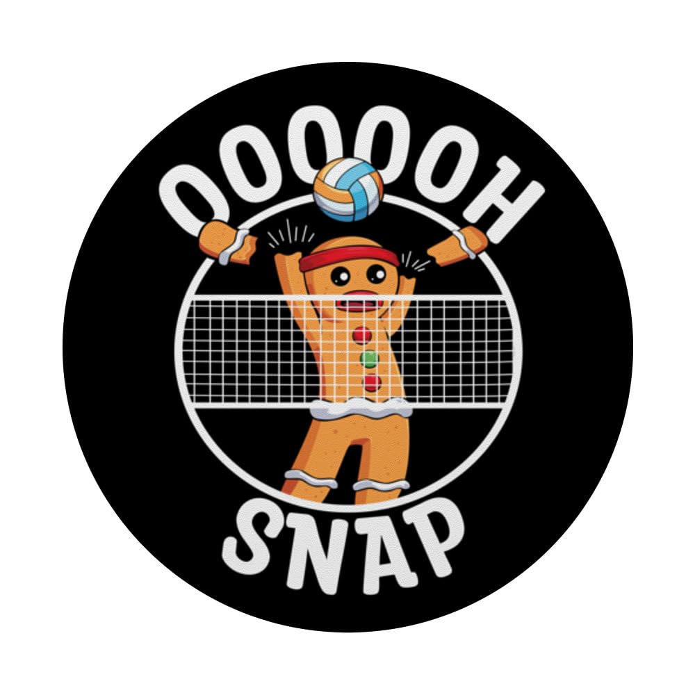 Oh Snap Gingerbread Man Blocker Christmas Volleyball PopSockets Adhesive PopGrip, Black - Image 3