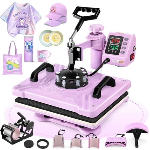 Opiniones de Prensas de impresión , listamos los 10 mejores. 39 Máquina de prensa de calor para camisetas, máquina de transferencia de calor 8 en 1, prensa de impresión de calor de 12 x 15 pulgadas para sublimación combinada con rotación...
