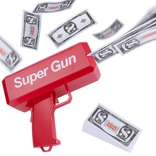 Cash Money Gun Super Gun Spray Gun Making A Cash Rain Money Toy Gun, Shooter Toy Gun Cash Fashion Money Gun Toys ,Contains 100PCS Props Money Shoot Some Fun into Your Party or Wedding