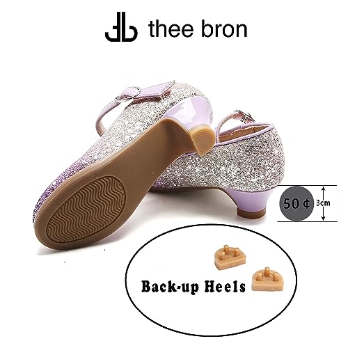 Image of THEE BRON Girls Low Heel Dress Shoes Mary Jane Party Wedding Flower Girl Pumps