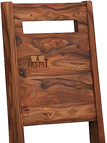Image of Solid Sheesham Wood Set of Two Dining Chairs for Dining Room | Study Room | Office | Guest Room | Finish Color - Teak Finish |