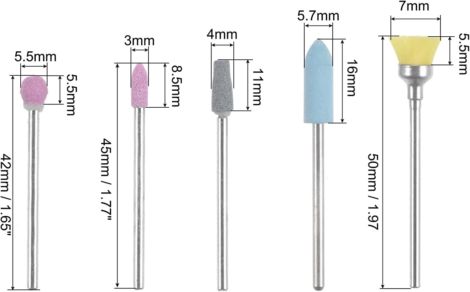 Gleevia 10pcs/set Nail Drill Bits Manicure Set Ceramic Drill Bit Nail Manicure Accessories Electric Nail Drill Bits Acrylic Drill Bits Set Tool 2